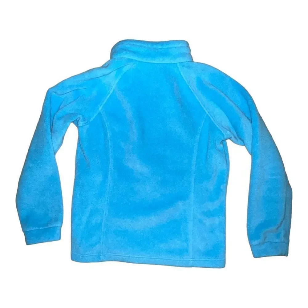 Columbia Light Blue Benton Springs Full Zipped Fleece Jacket Girls Large EUC